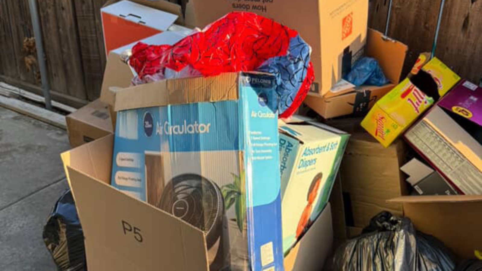 Cardboard removal in Newman, California