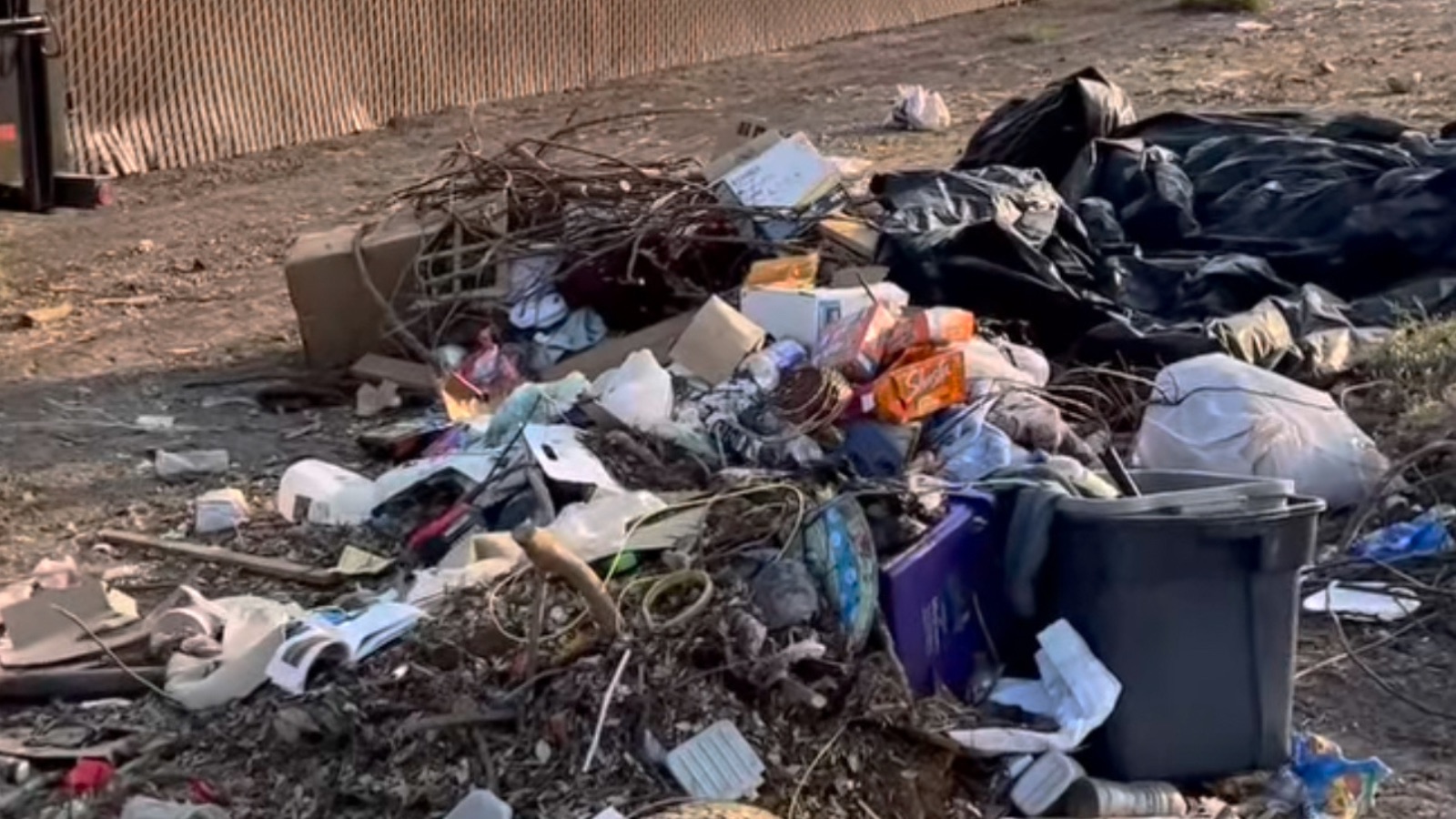 Illegal dumping cleanup in Newman, California