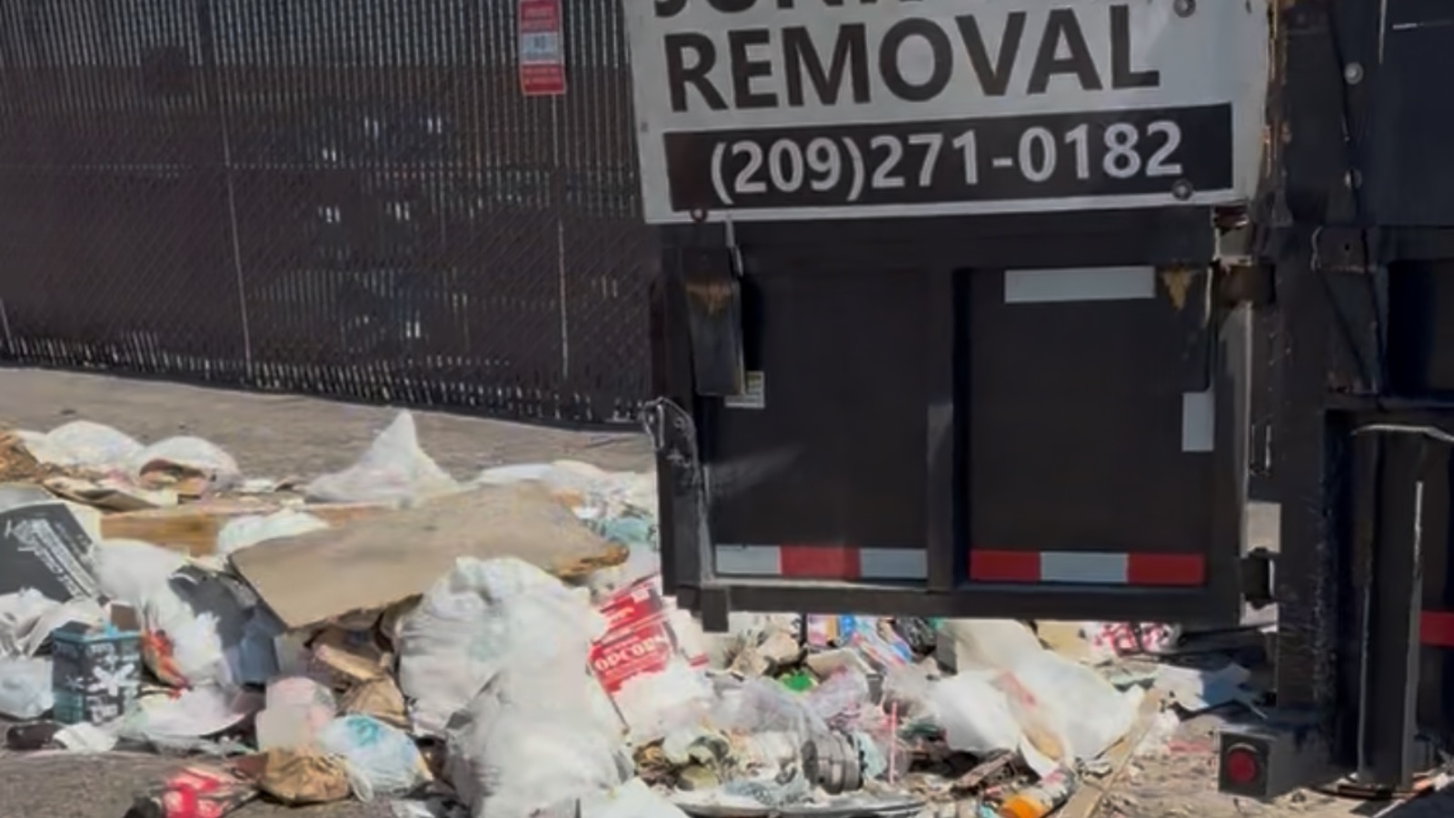 Illegal dumping cleanup in Newman, California