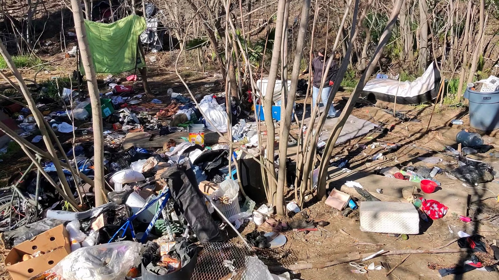 Encampment Cleanup in Newman, California